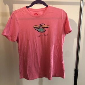 Life Is Good Pink Graphic Tee Size Medium